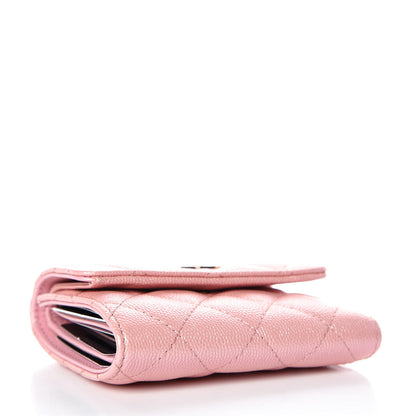 Chanel Iridescent Caviar Quilted Small Flap Wallet Rose Pink 4 of 9
