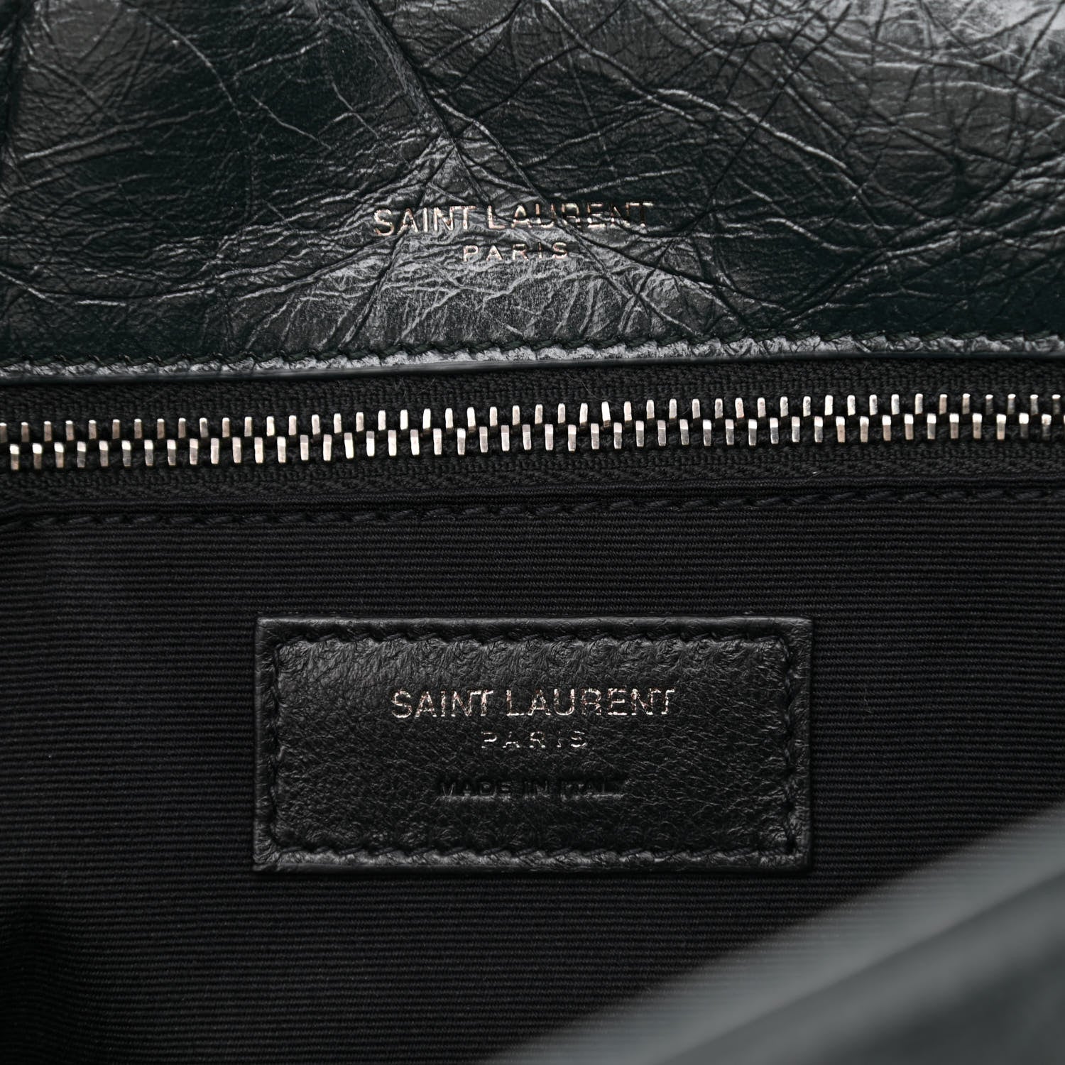 Saint Laurent Crinkled Calfskin Matelasse Monogram Medium Niki Chain Satchel Peacock Green 6 of 11