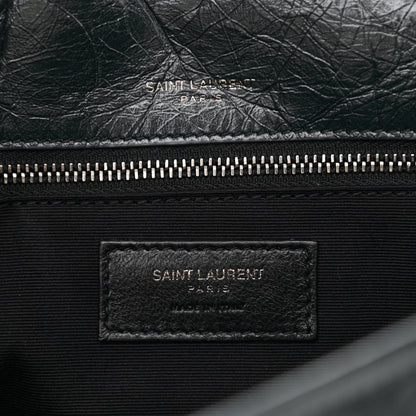 Saint Laurent Crinkled Calfskin Matelasse Monogram Medium Niki Chain Satchel Peacock Green 6 of 11