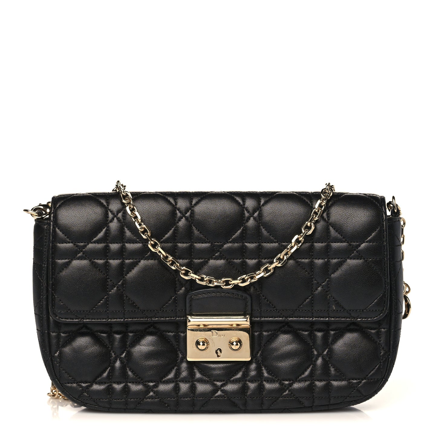 Lambskin Cannage Miss Dior Promenade Pouch Black