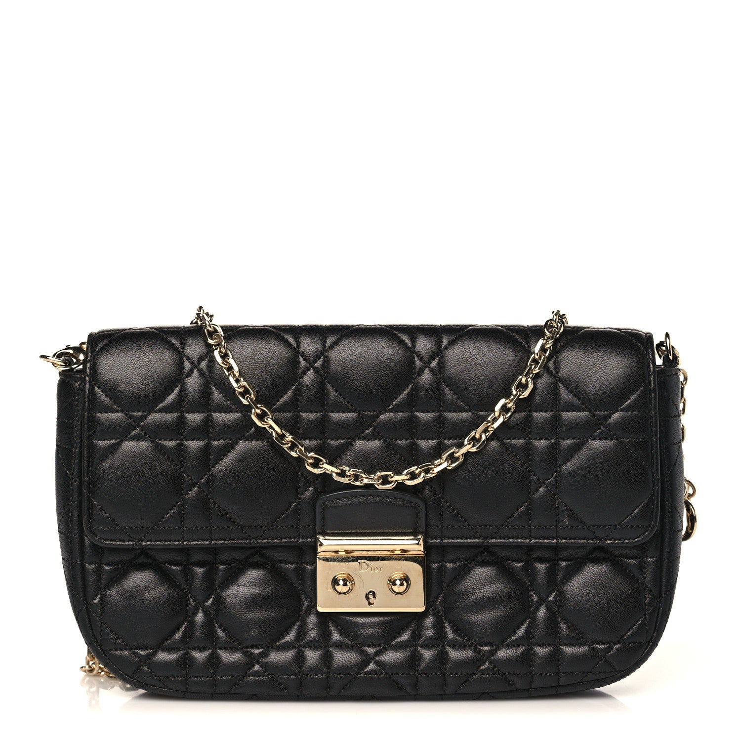 Christian Dior Lambskin Cannage Miss Dior Promenade Pouch Black 1 of 9