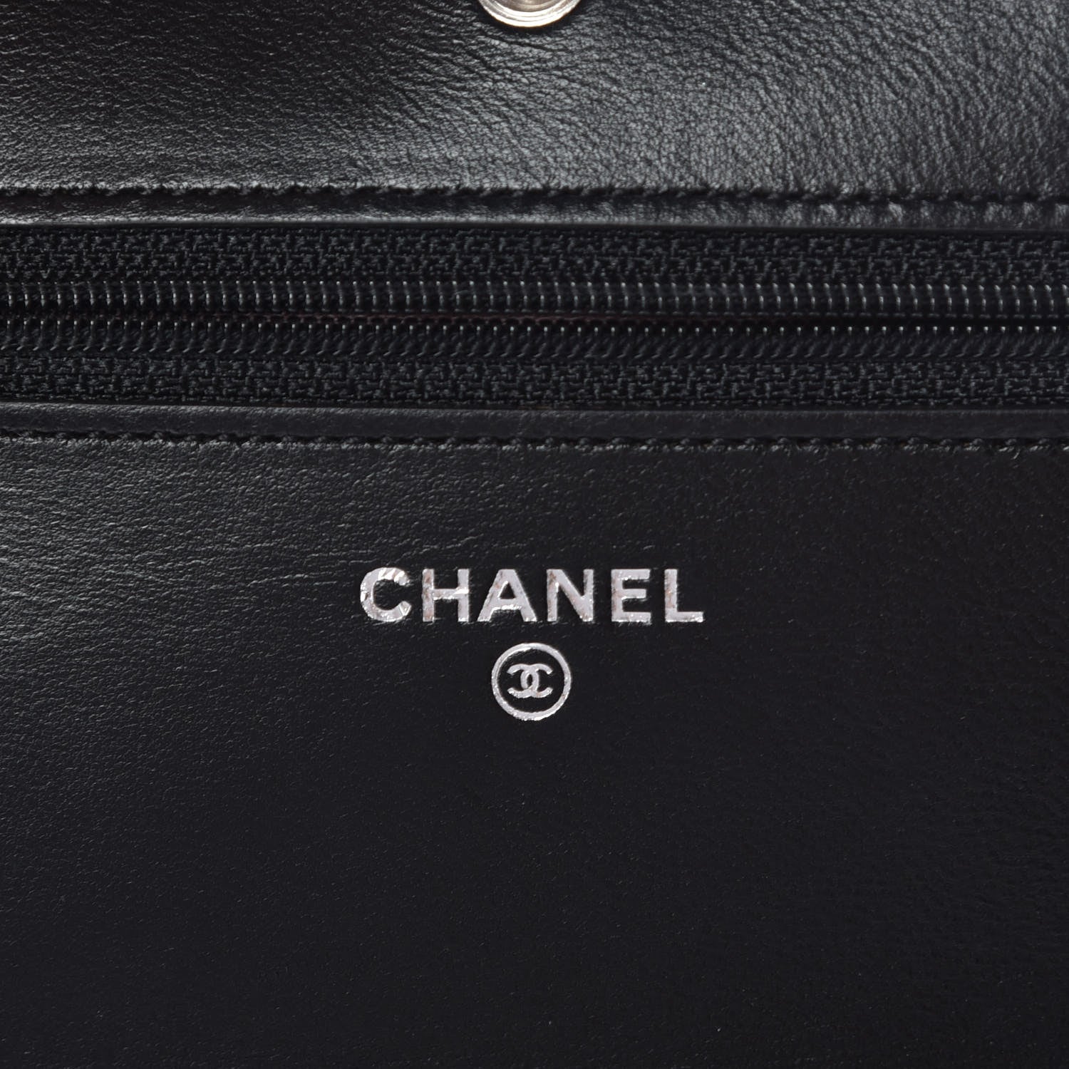 Chanel Lambskin Camellia Embossed Wallet on Chain WOC Black 8 of 10