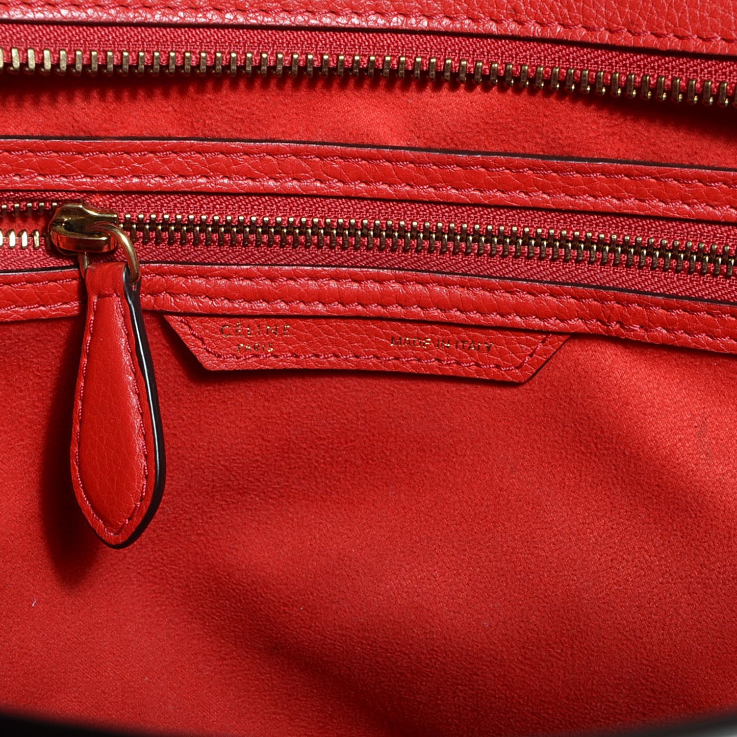 Drummed Calfskin Mini Luggage Coquelicot