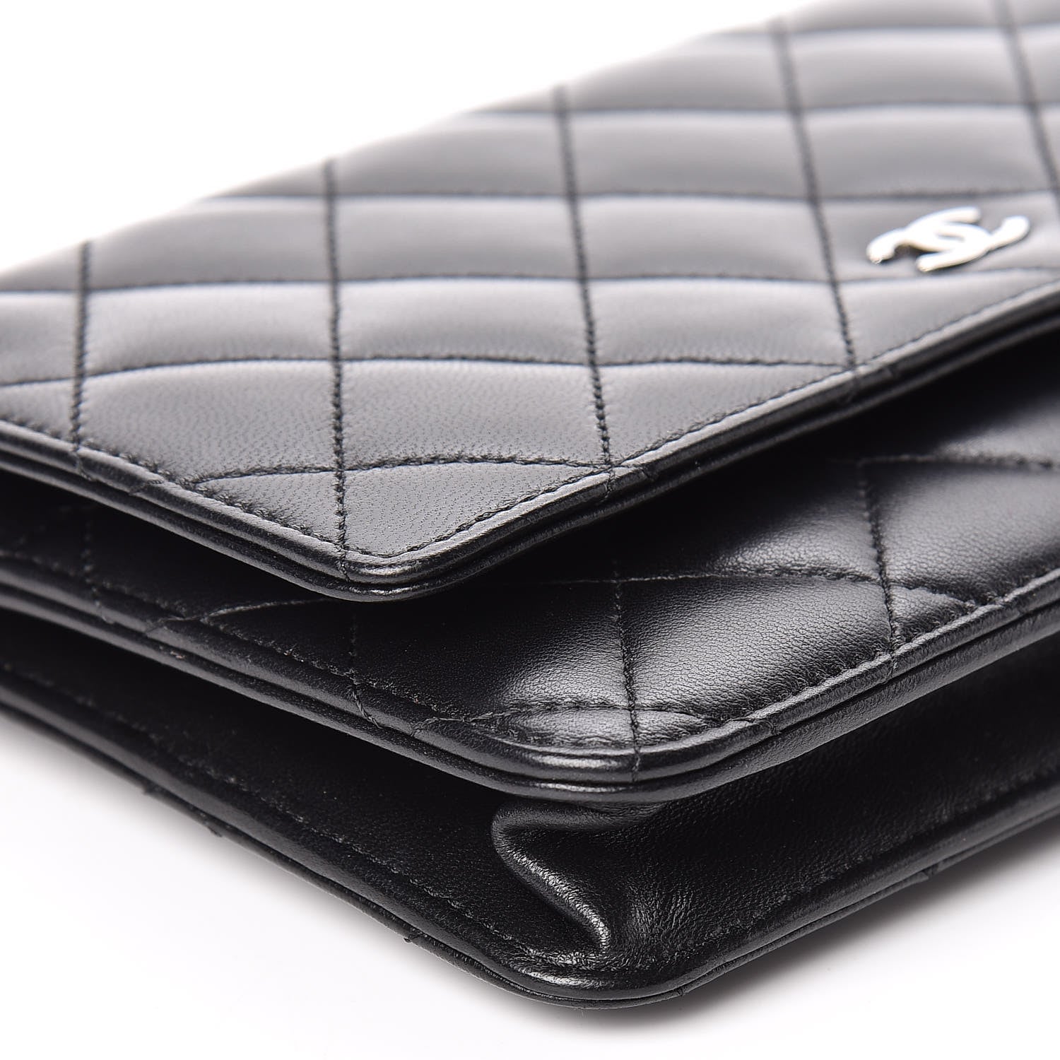 Chanel Lambskin Quilted Wallet On Chain WOC Black 9 of 11