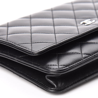 Chanel Lambskin Quilted Wallet On Chain WOC Black 9 of 11