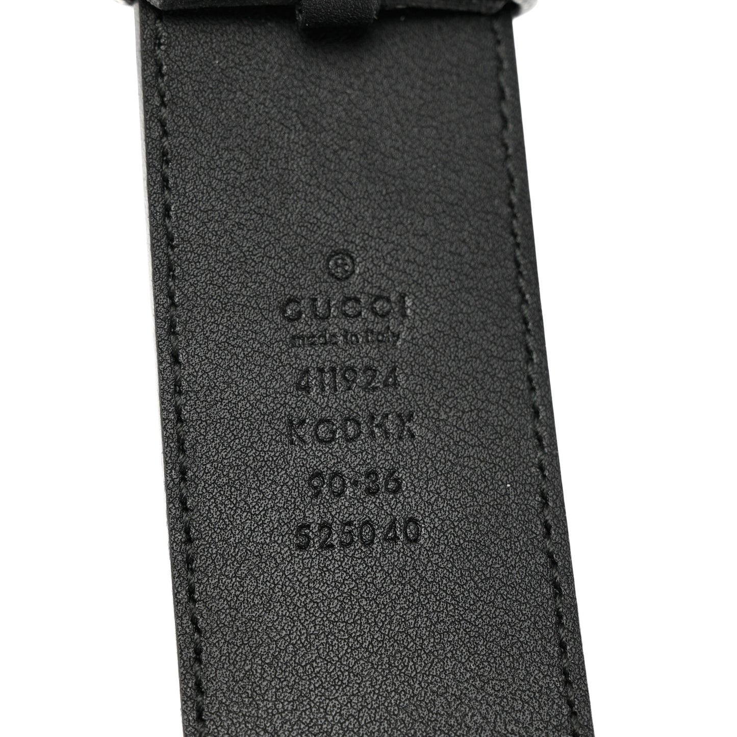 GG Supreme Monogram Selleria Calfskin Interlocking G 40mm Belt 90 36 Black Grey