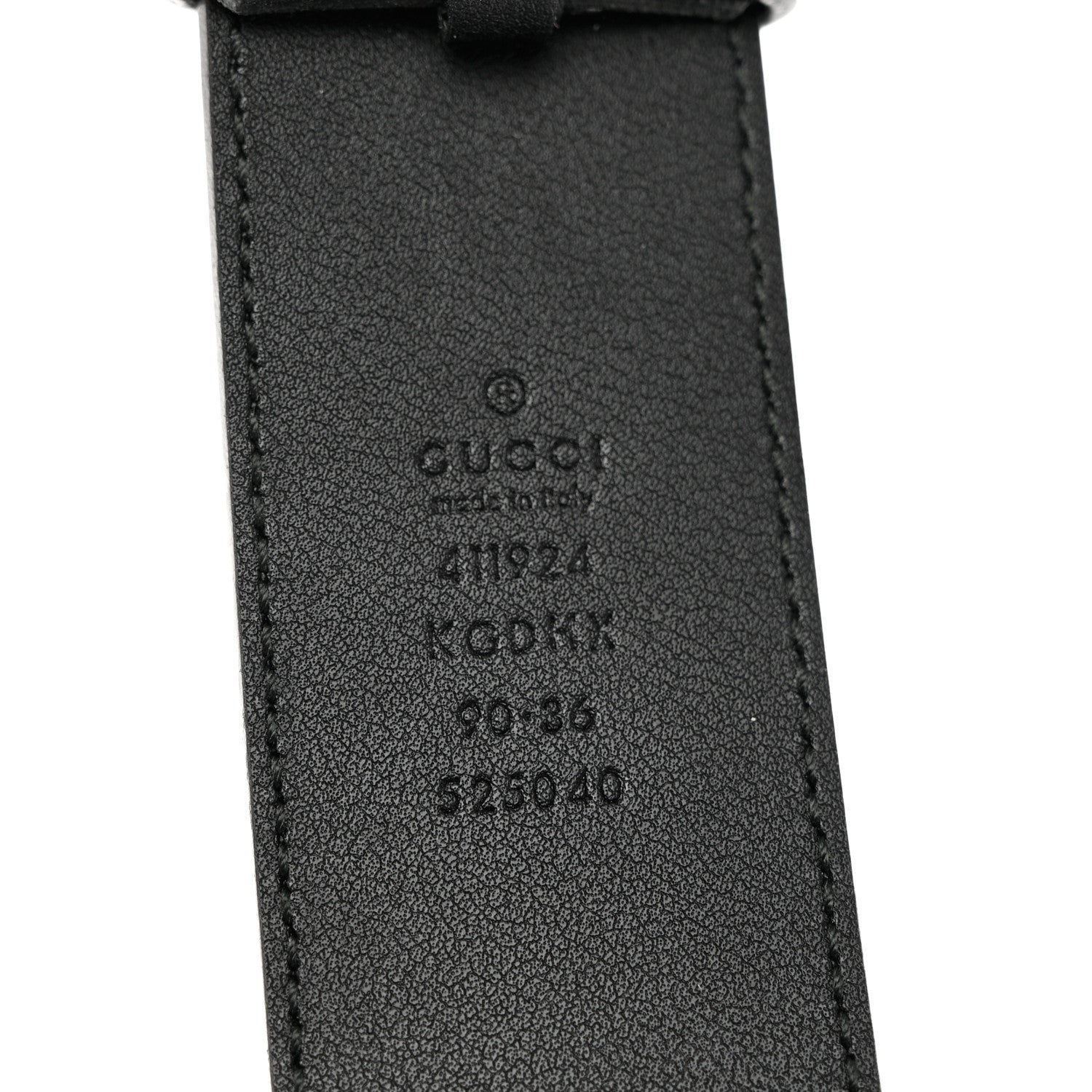 Gucci GG Supreme Monogram Selleria Calfskin Interlocking G 40mm Belt 90 36 Black Grey 2 of 4
