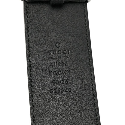 Gucci GG Supreme Monogram Selleria Calfskin Interlocking G 40mm Belt 90 36 Black Grey 2 of 4
