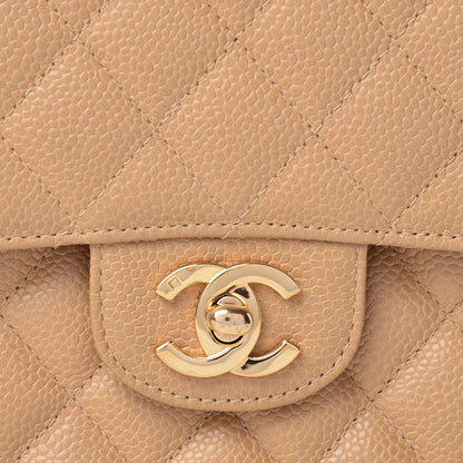 Chanel Caviar Quilted Medium Double Flap Beige 9 of 11