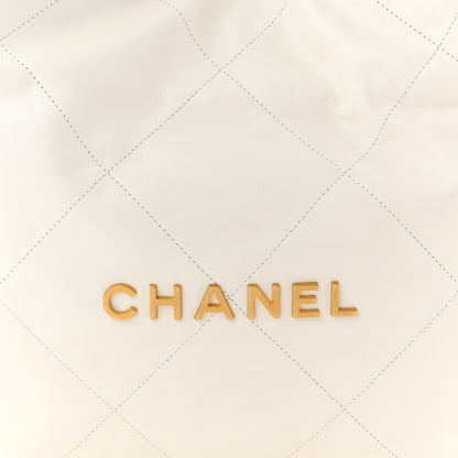 Chanel Shiny Calfskin Quilted Chanel 22 White 9 of 12