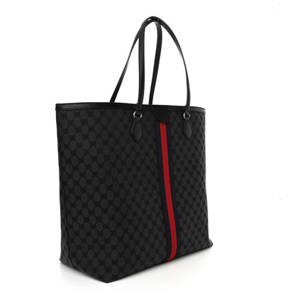 Gucci X BALENCIAGA BB Monogram Web Large Ophidia Shopping Tote Black 3 of 11