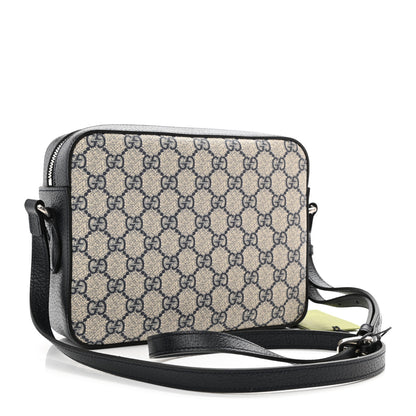 Gucci GG Supreme Monogram Textured Dollar Calfskin Small Horsebit 1955 Shoulder Bag Beige Blue 2 of 7
