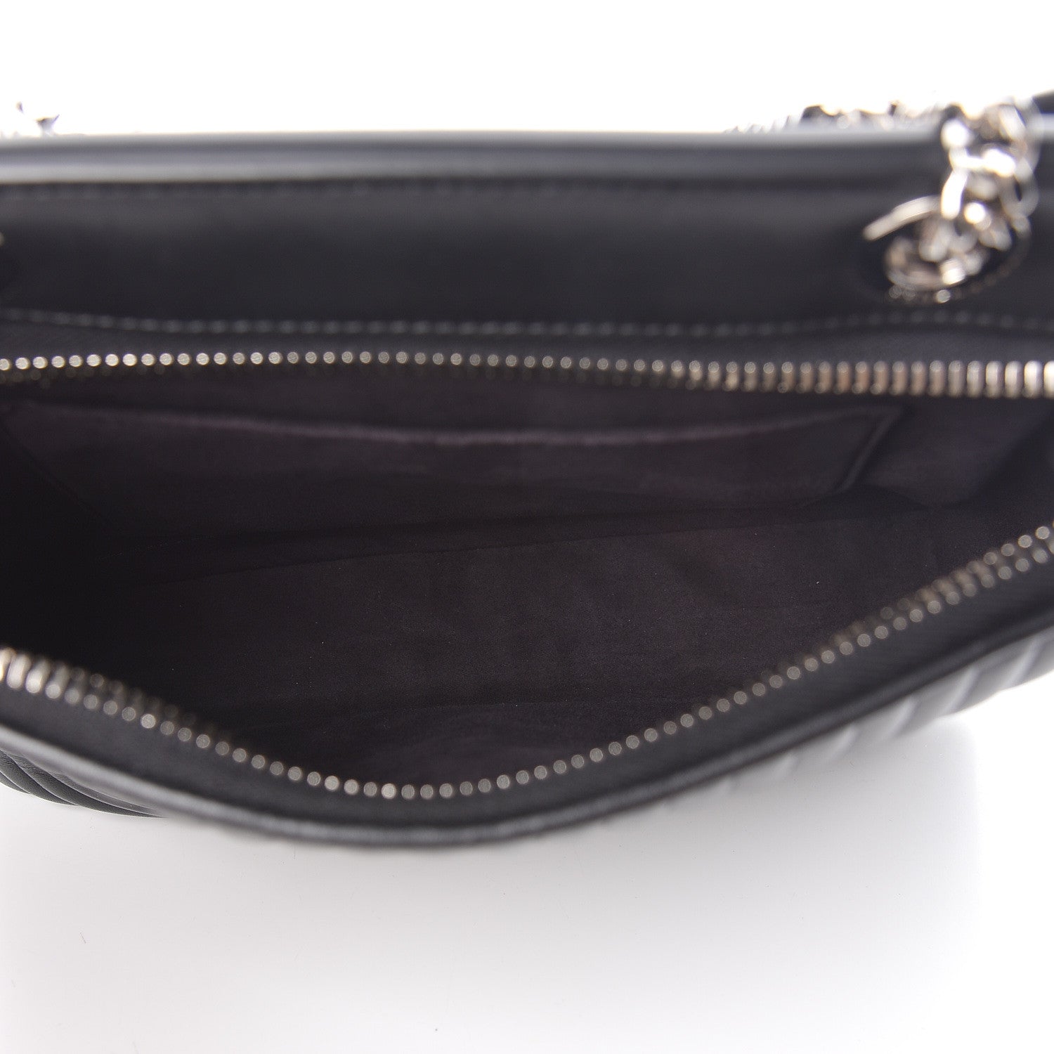 Fendi Shiny Nappa Trapuntata Small DotCom Click Chain Satchel Black 5 of 15