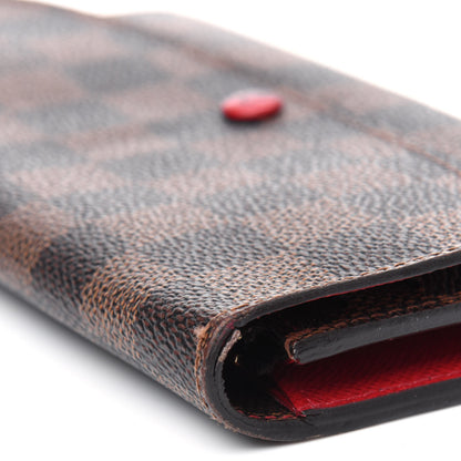 Louis Vuitton Damier Ebene Emilie Wallet Red 17 of 19