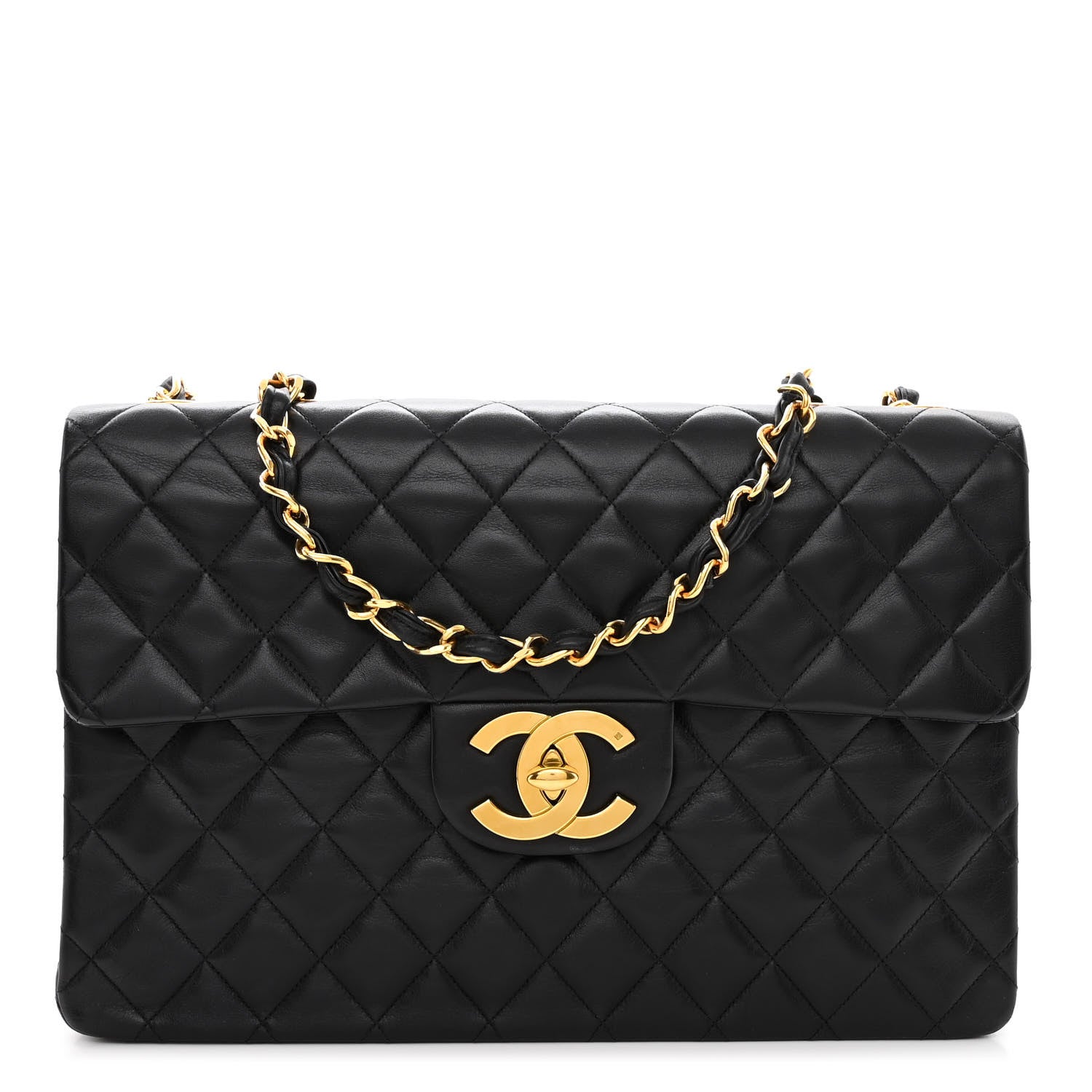Chanel Lambskin Quilted XL Jumbo Single Flap Black 1 of 11