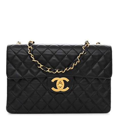 Chanel Lambskin Quilted XL Jumbo Single Flap Black 1 of 11