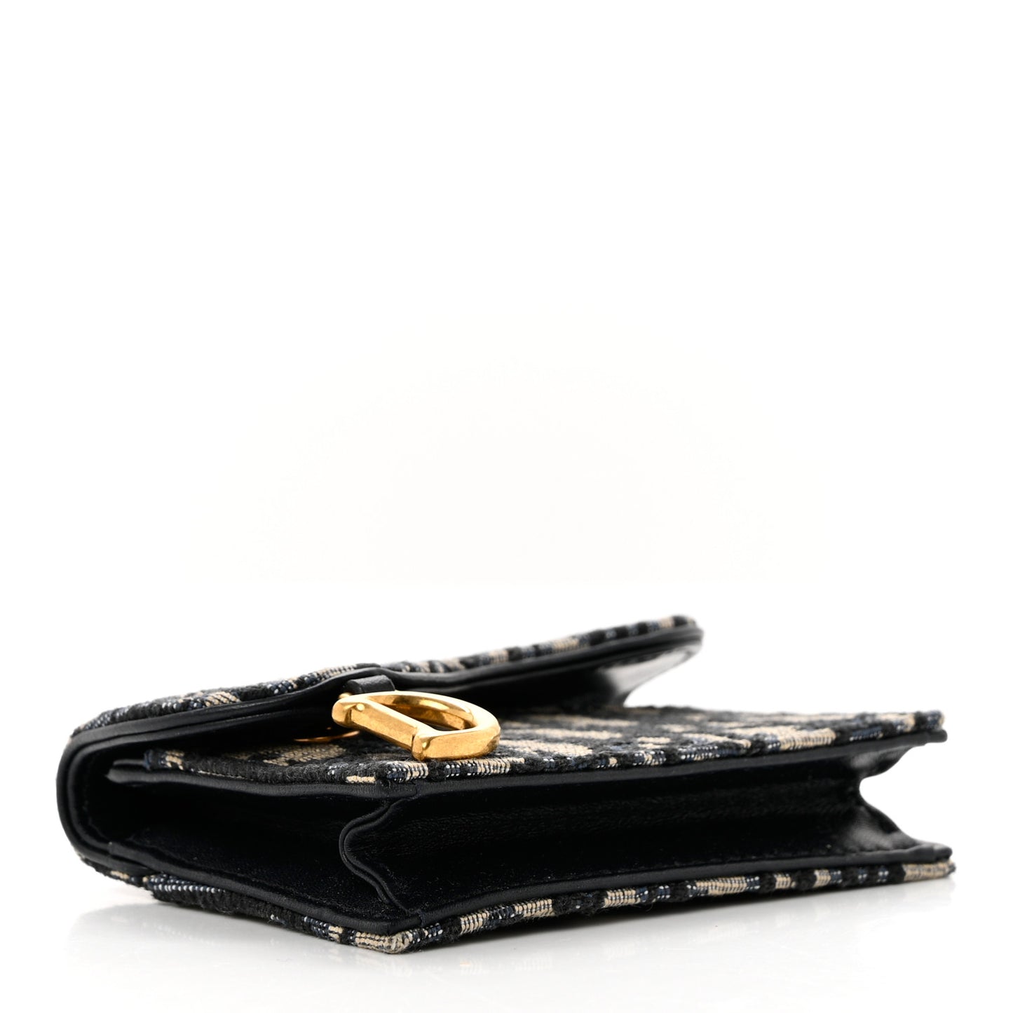 Oblique Saddle Card Holder Blue