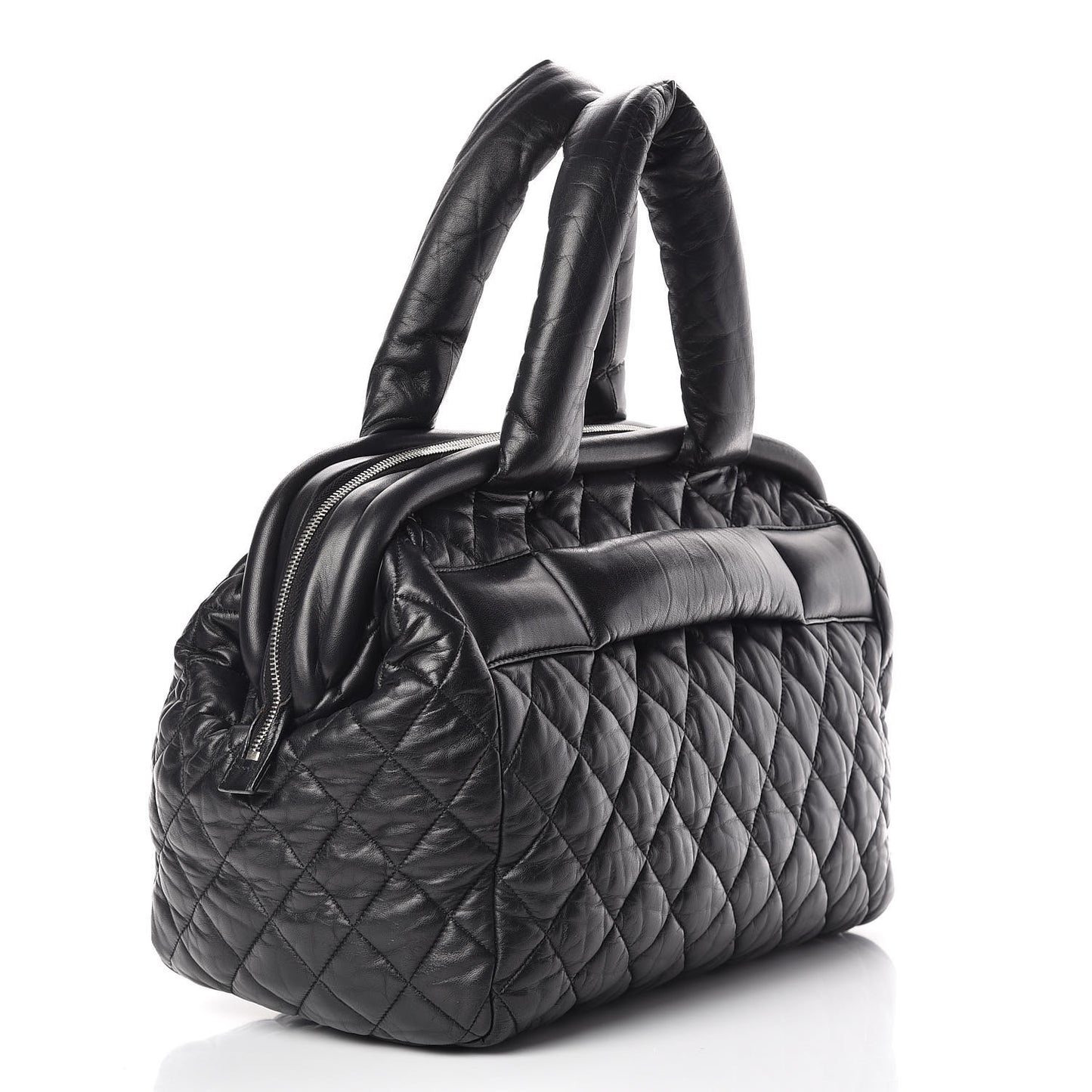 Lambskin Coco Cocoon Bowler Black