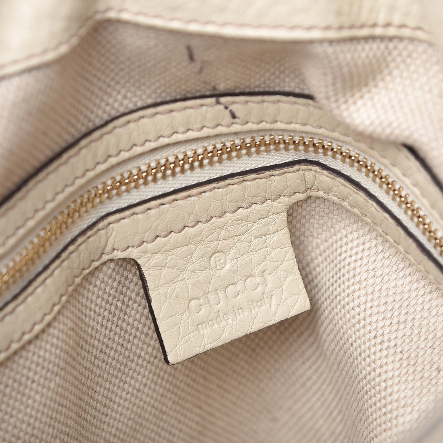 Pebbled Calfskin Medium Soho Chain Shoulder Bag Off White