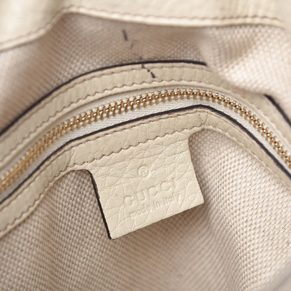 Gucci Pebbled Calfskin Medium Soho Chain Shoulder Bag Off White 6 of 12