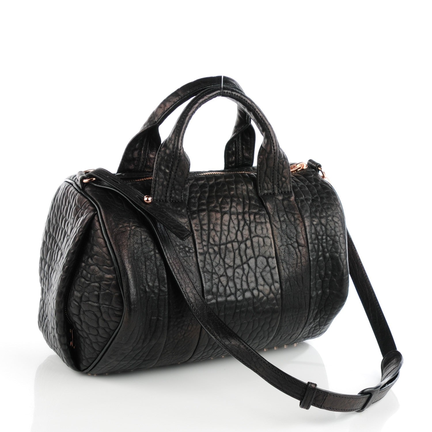 Alexander Wang Pebbled Lambskin Rocco Black Pale Gold Hardware 3 of 8