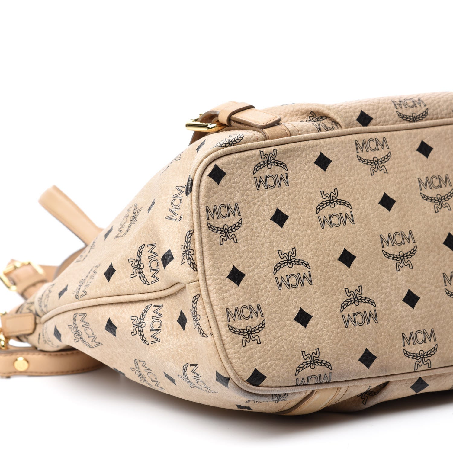 MCM Visetos Medium Essentials Shopper Tote Beige 6 of 12