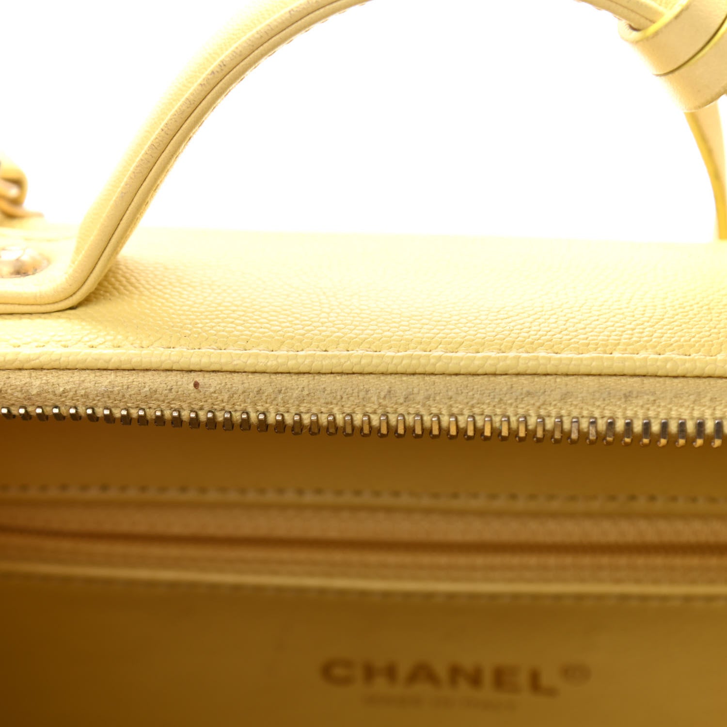 Chanel Caviar Quilted Medium CC Filigree Vanity Case Yellow 11 of 11