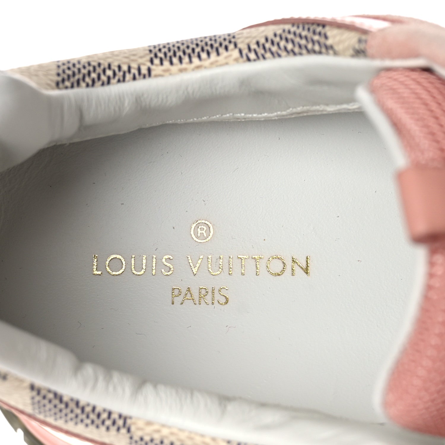 Louis Vuitton Suede Damier Azur Run Away Sneakers 37.5 Pink 8 of 8