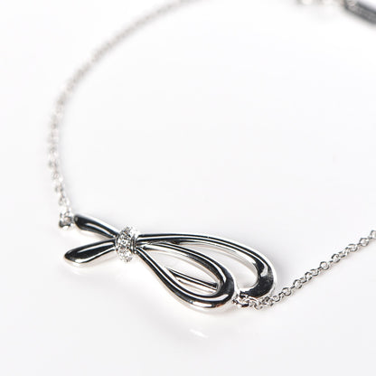 Tiffany 18K White Gold Diamond Bow Bracelet 4 of 6