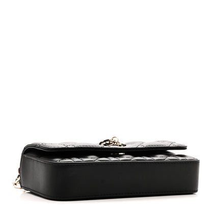 Christian Dior Lambskin Cannage Dior Talk Phone Pouch Black 4 of 10
