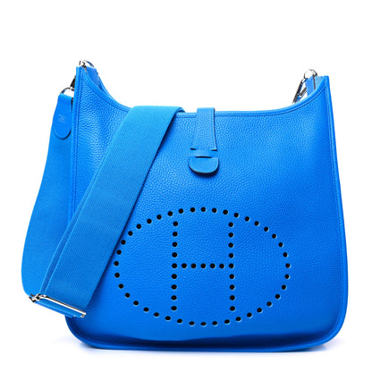 Hermes Taurillon Clemence Evelyne III GM Bleu Hydra 1 of 9