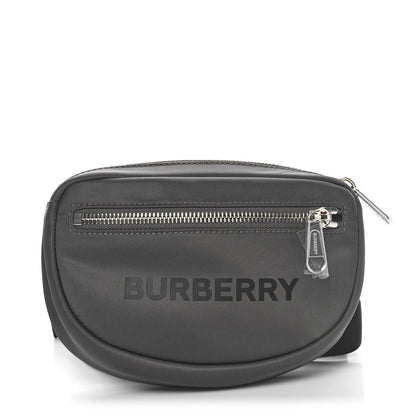 Burberry Econyl Logo Print Small Cannon Bum Bag Charcoal Grey 1 of 9