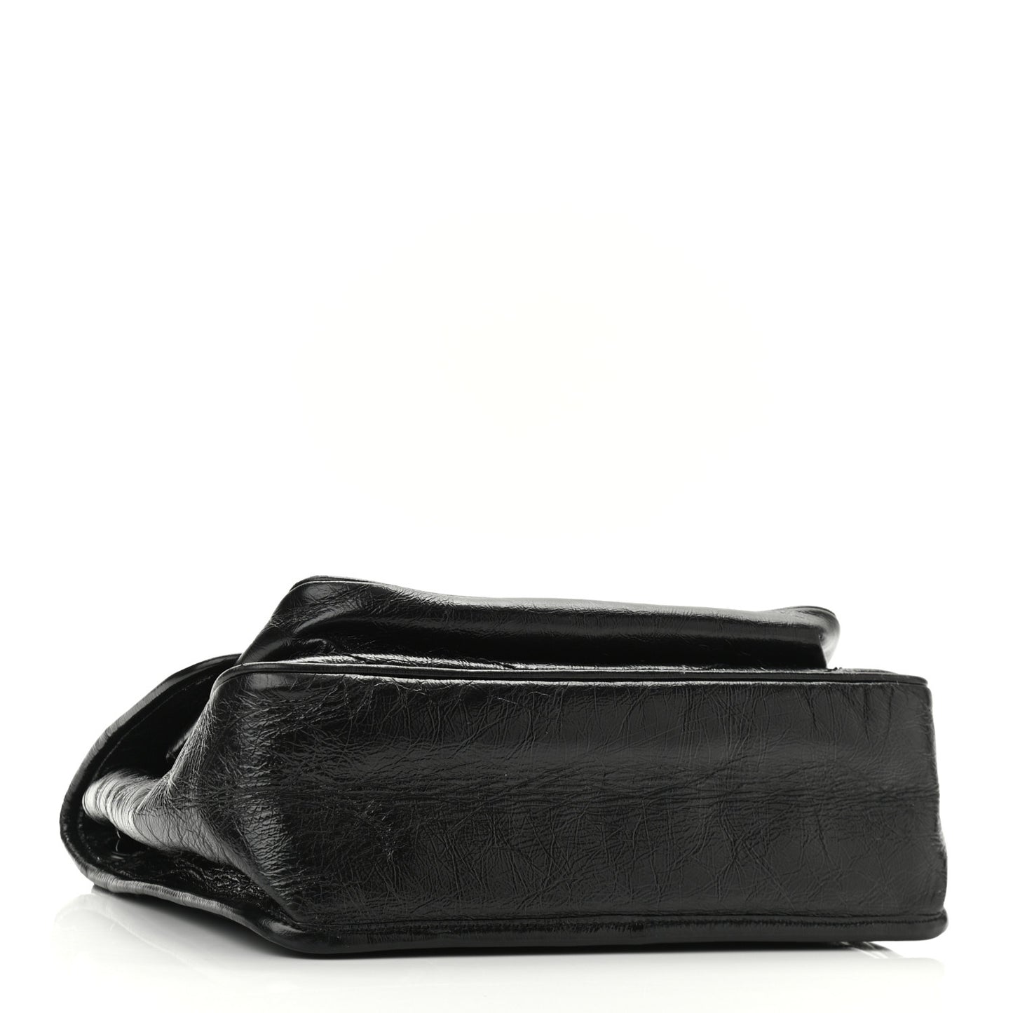 Crinkled Calfskin Matelasse Monogram Medium Niki Chain Satchel Black