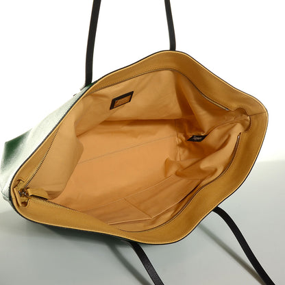 Fendi Vitello Elite Cuoio Monster Buggies Medium Roll Tote Emerald Black Multicolor Yellow 5 of 9