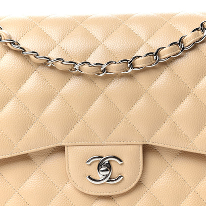 Chanel Caviar Quilted Jumbo Double Flap Beige 10 of 10
