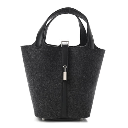 Hermes Feutre Swift Picotin Lock 18 PM Gris Moyen Black 1 of 8