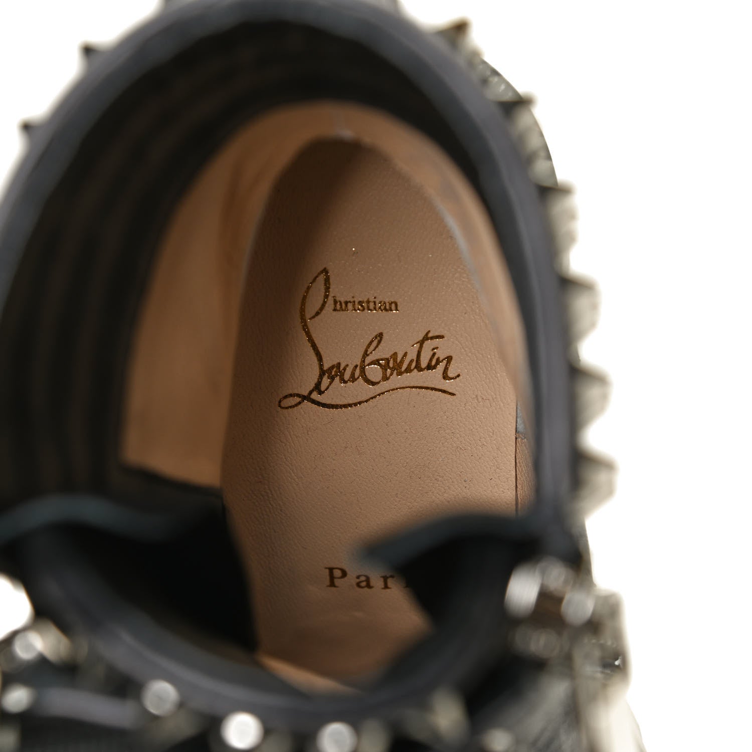 Christian Louboutin Calfskin Winter Spikes 70 Combat Boots 37 Black 10 of 10