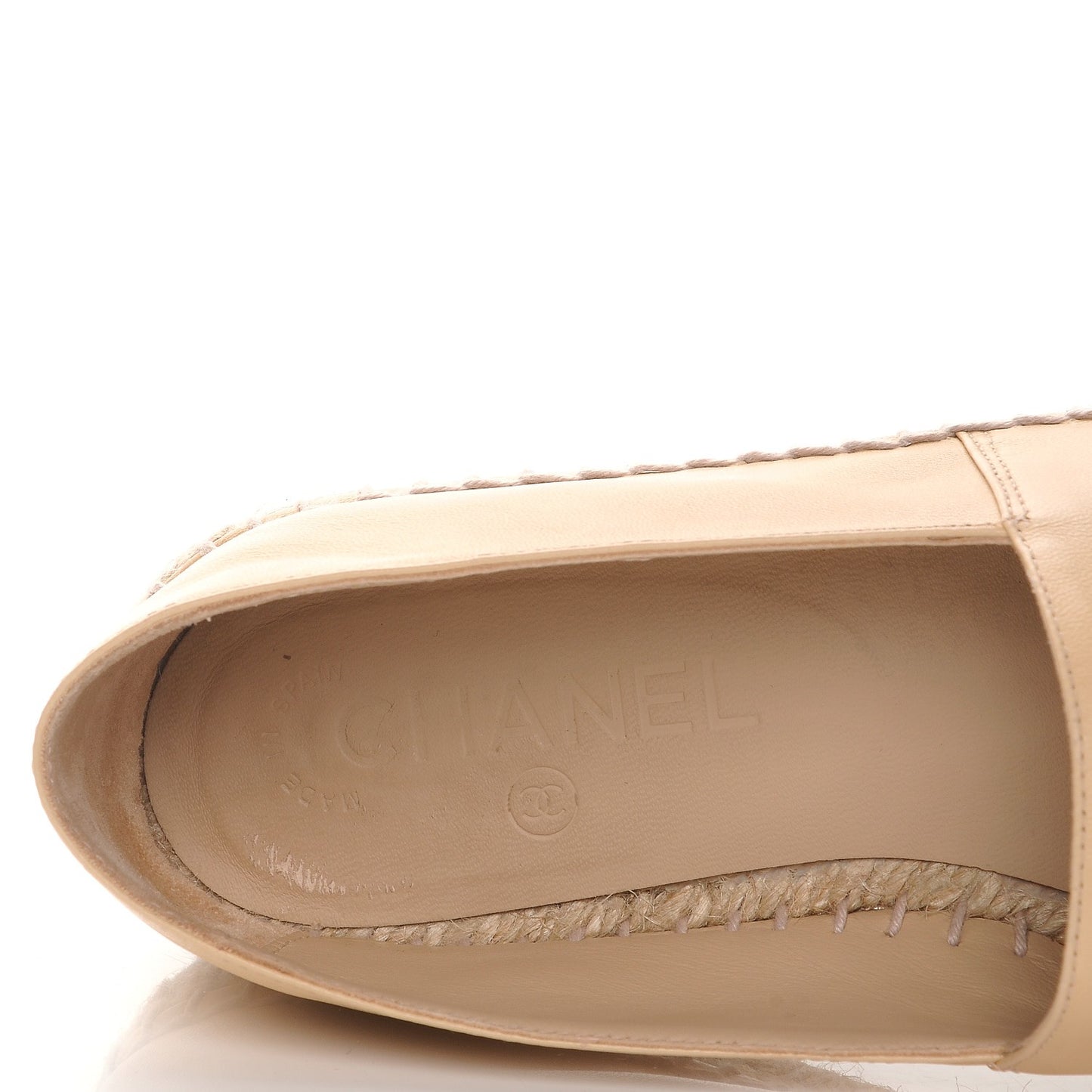 Lambskin CC Espadrilles 38 Beige Black