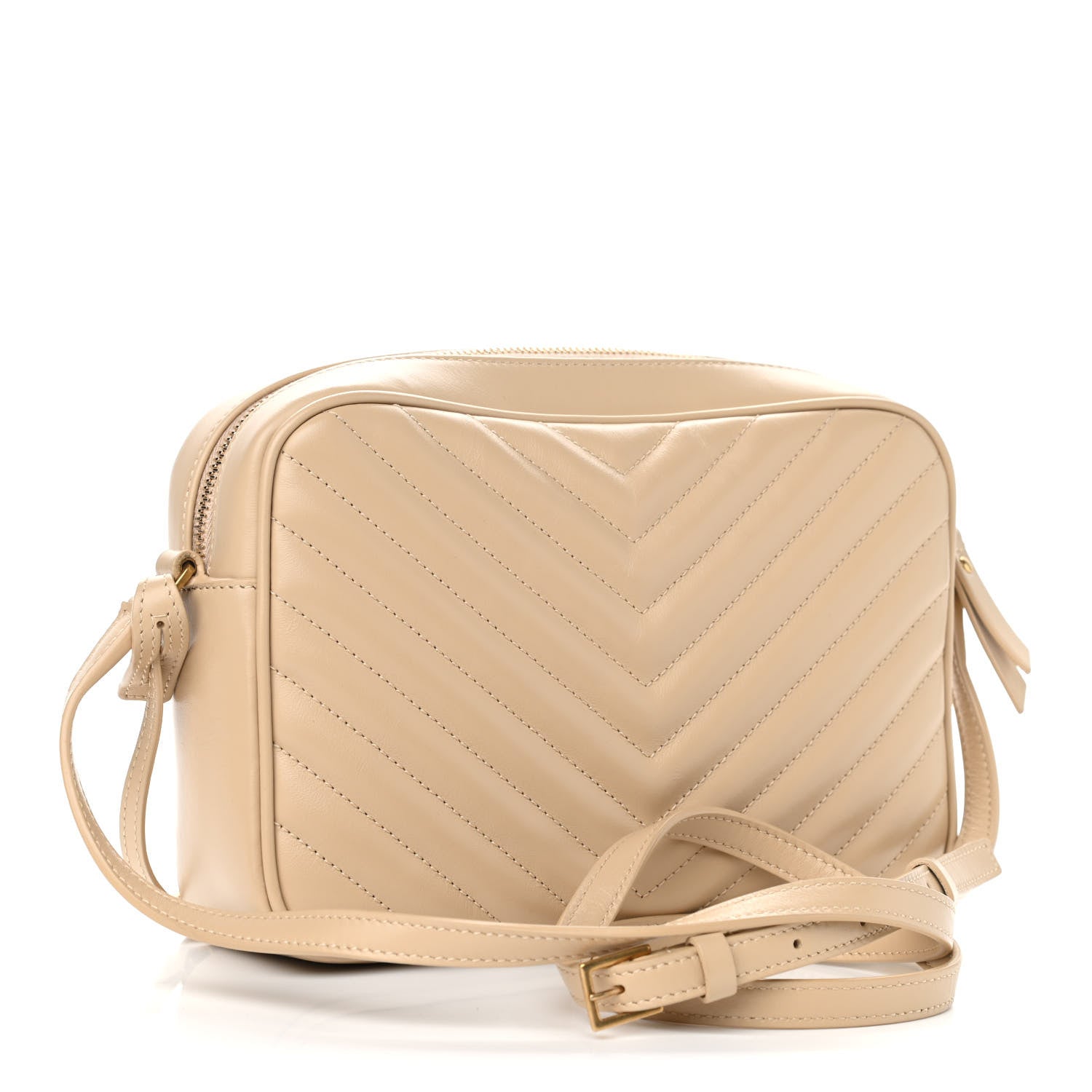 Saint Laurent Calfskin Matelasse Monogram Lou Camera Bag Dark Latte 3 of 12