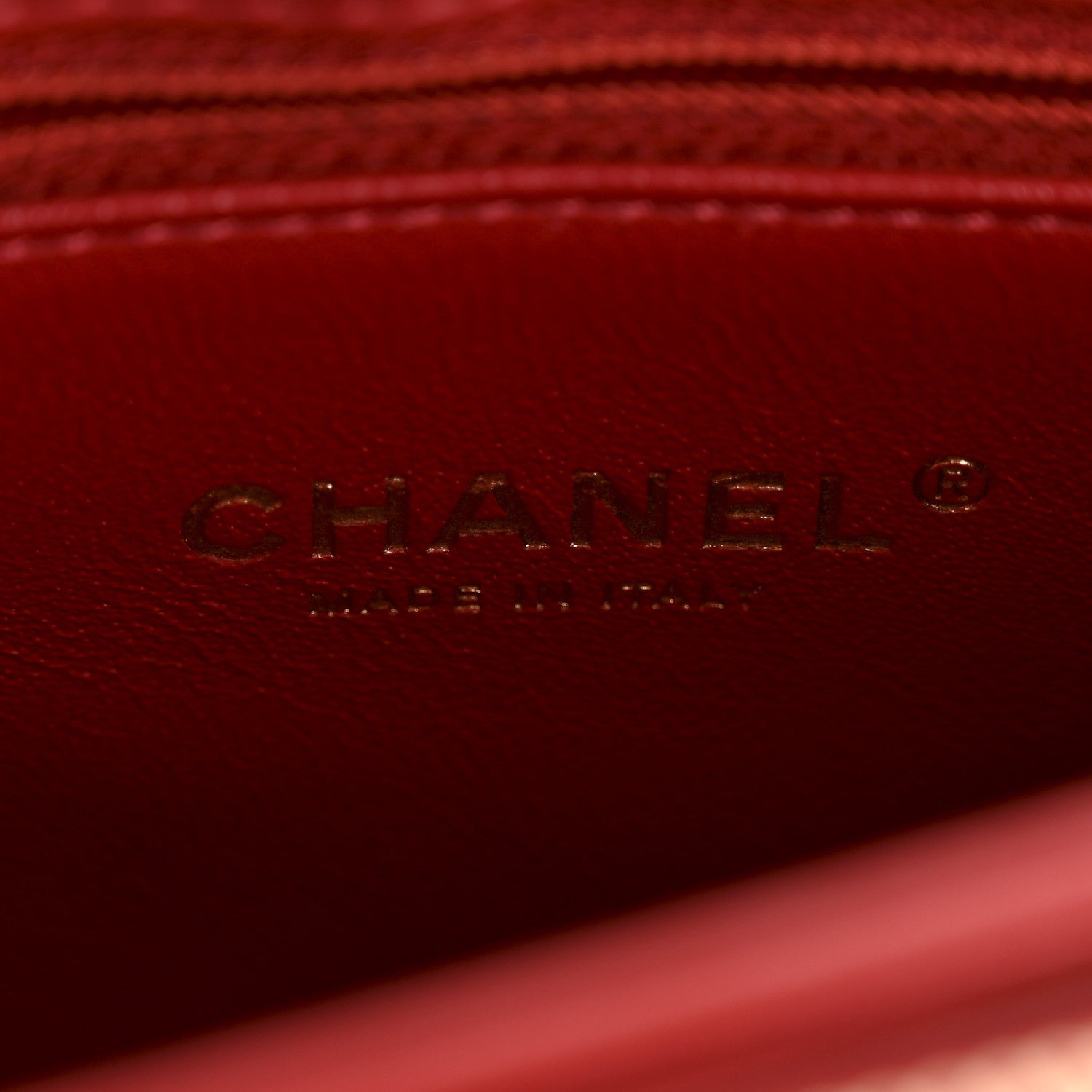Chanel Lambskin Chevron Stitched Envelope Flap Bag Red 6 of 13