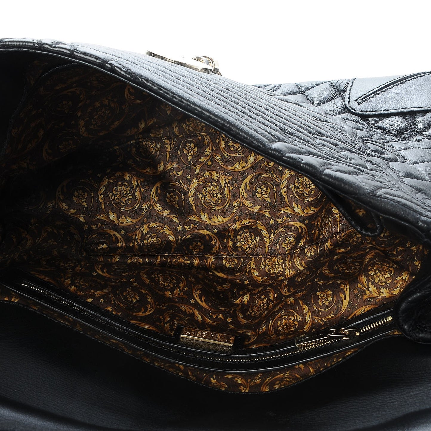 Barocco Quilted Nappa Altea Vanitas Satchel Black