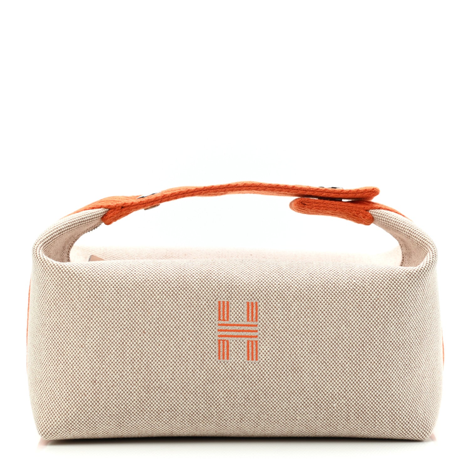 Hermes Canvas Small Bride-A-Brac Pouch Natural Orange 1 of 8