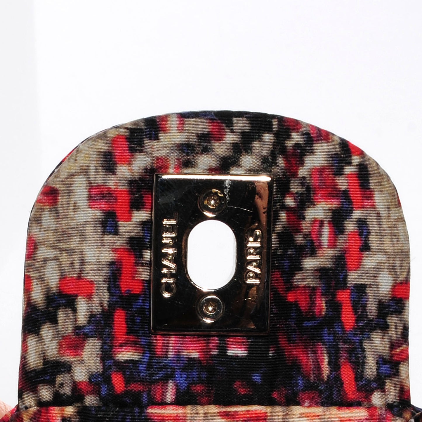 Nylon Tweed Printed Maxi Flap Multicolor