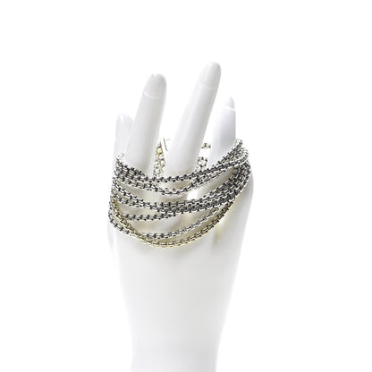 David Yurman Sterling Silver 18K Yellow Gold Eight-Row Box Chain Bracelet 2 of 5