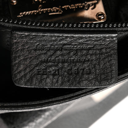 Salvatore Ferragamo Calfskin Fanisa Gancini Large Hobo Black 7 of 10