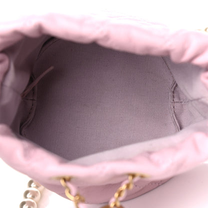 Chanel Calfskin Quilted Pearl Mini About Pearls Drawstring Bucket Light Pink 4 of 4