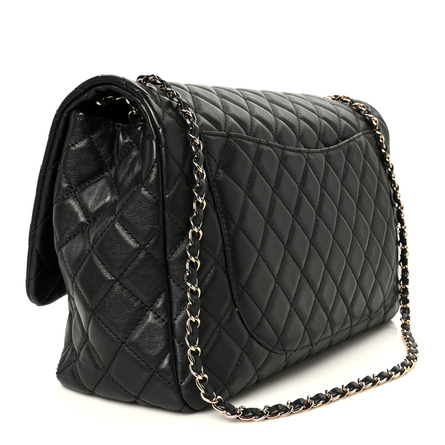 Chanel Calfskin Quilted Small XXL Travel Flap Bag Black 1906397