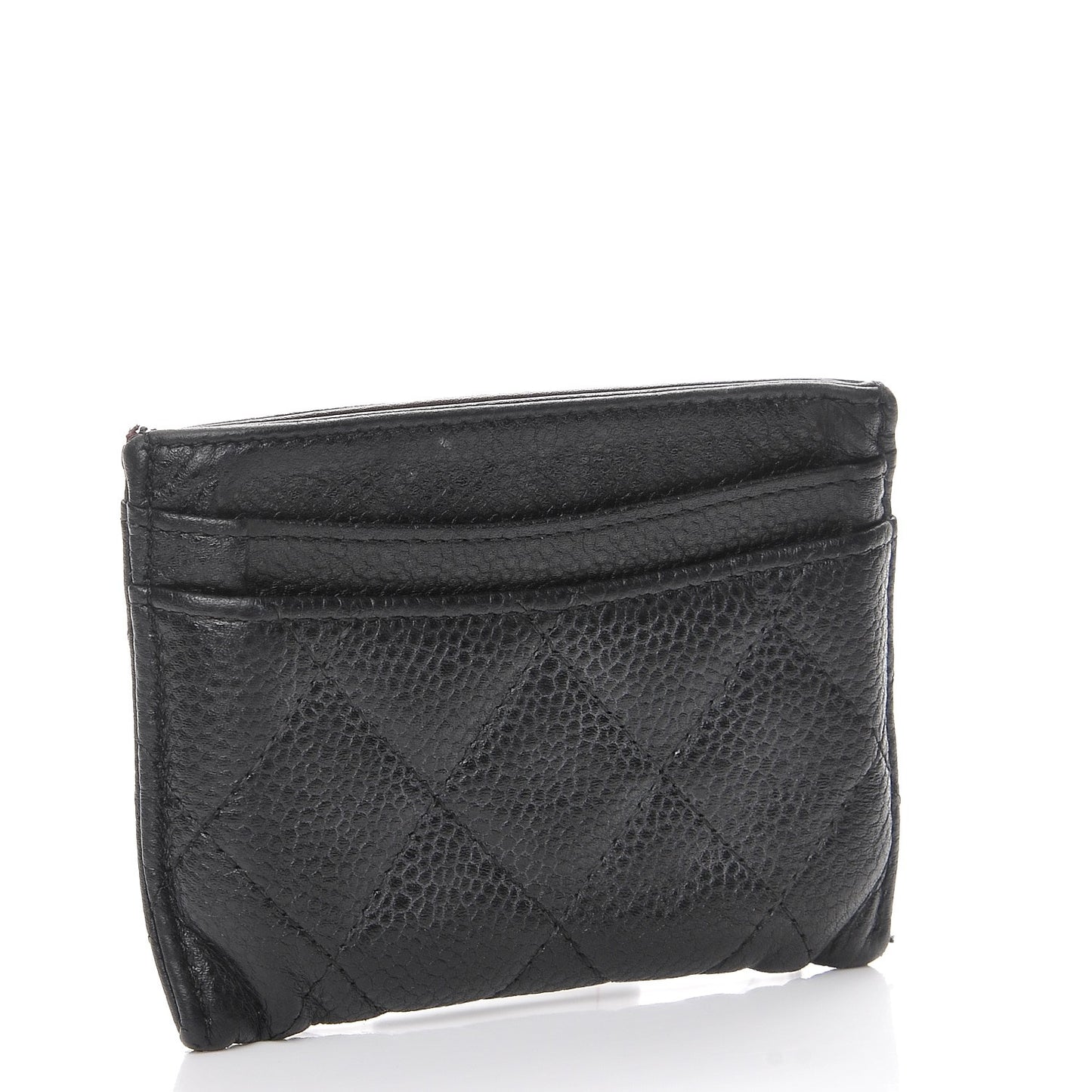 Caviar Quilted Card Holder Black