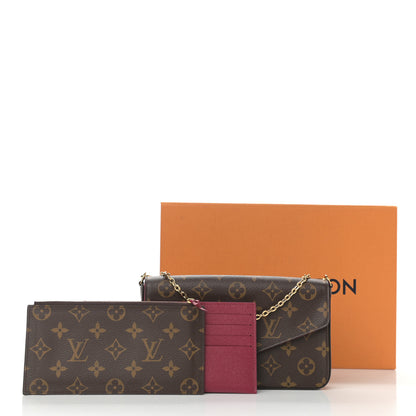 Louis Vuitton Monogram Pochette Felicie Chain Wallet Fuchsia 10 of 10