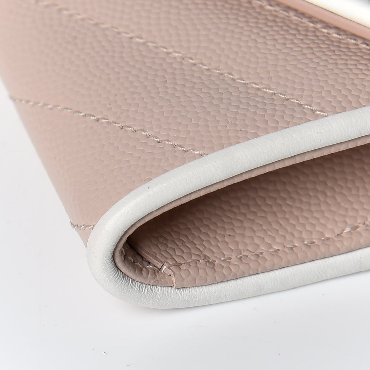 Grain De Poudre Matelasse Chevron Small Monogram Flap Wallet Pale Pink